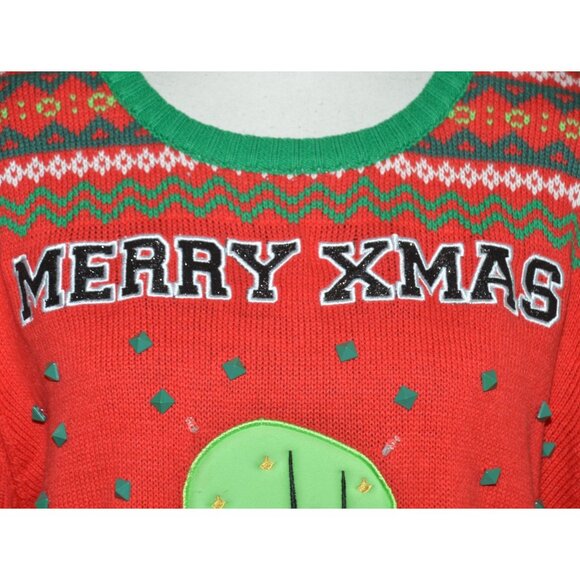 Spencer's Workshop Size XL Light Up Ugly Sweater Merry X-Mas Prick Cactus WORKS - Picture 3 of 13
